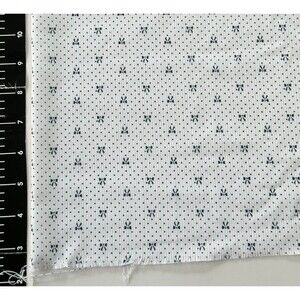 Vintage Dimity or Skip Dent Fabric Blue Bows Pin Dot Lt Weight Tiny 54" x 44"